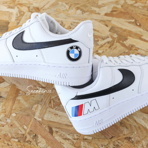 Baskets nike air force 1 custom sur-mesure -  bmw voiture - sneakeaze customs skz