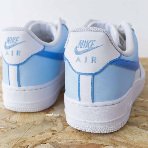 baskets nike air force 1 AF1 custom outline pastel blue tones sneakeaze skz customs