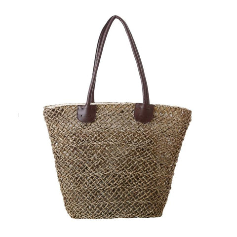 straw and leather shopping basket
