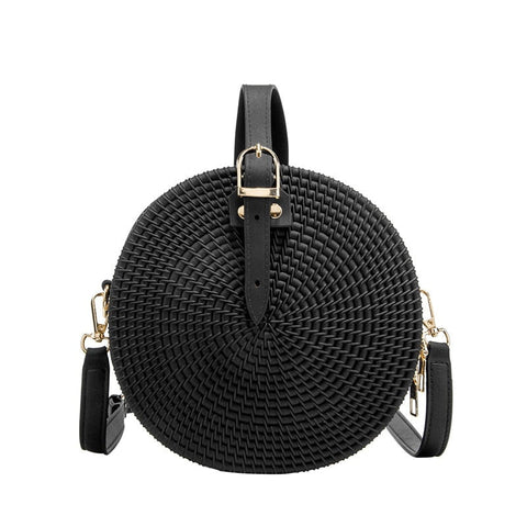 round braided effect handbag