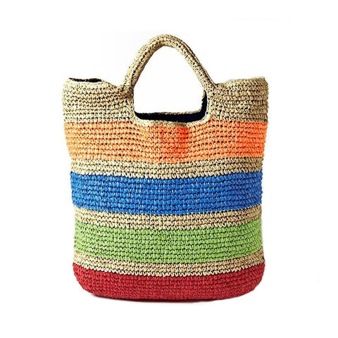 straw handbag with color