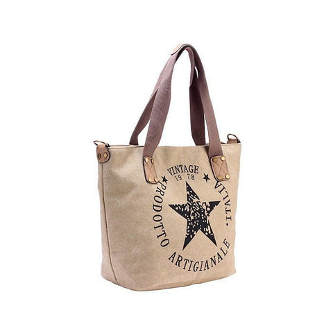 canvas tote bag with star