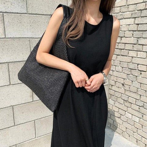 soft straw tote shoulder bag