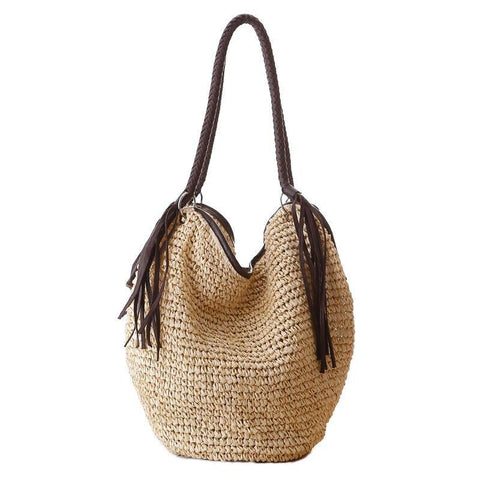 sac porté épaule hobo paille