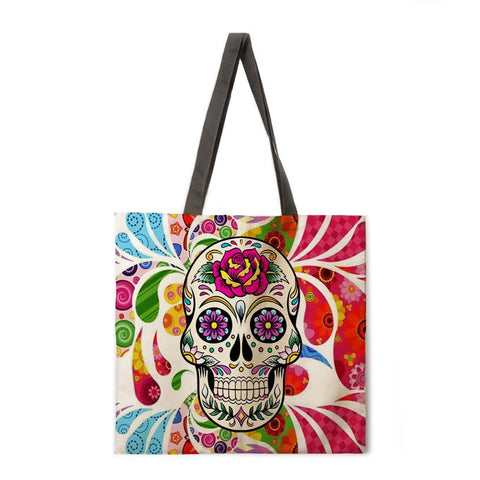 tote bag tête de mort mexicaine