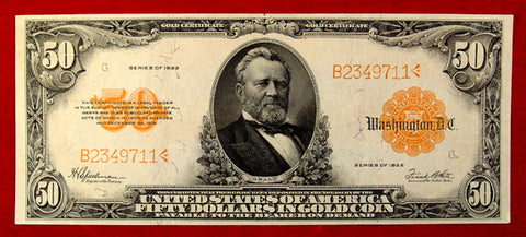 1922 $50.00 Gold Certificate