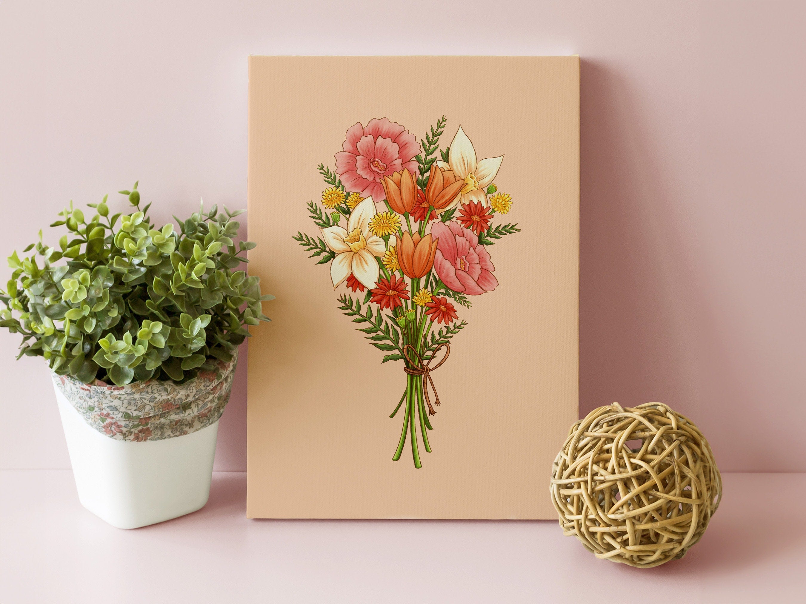 Spring Bouquet - 8x10 Canvas Print