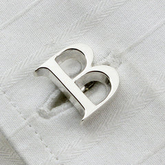 silver initial cufflinks