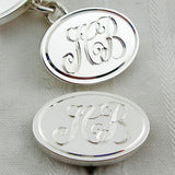 hand engraved monogramsilver cufflinks