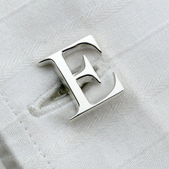 silver initial cufflinks