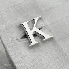 silver initial cufflinks