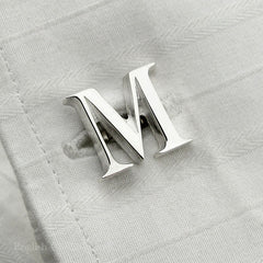 silver initial cufflinks