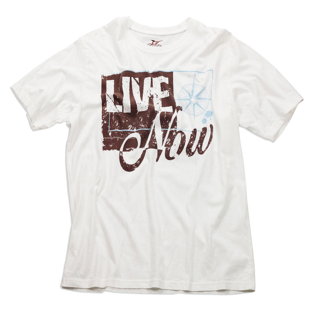 short sleeve excursion tee - live now print - sail white m