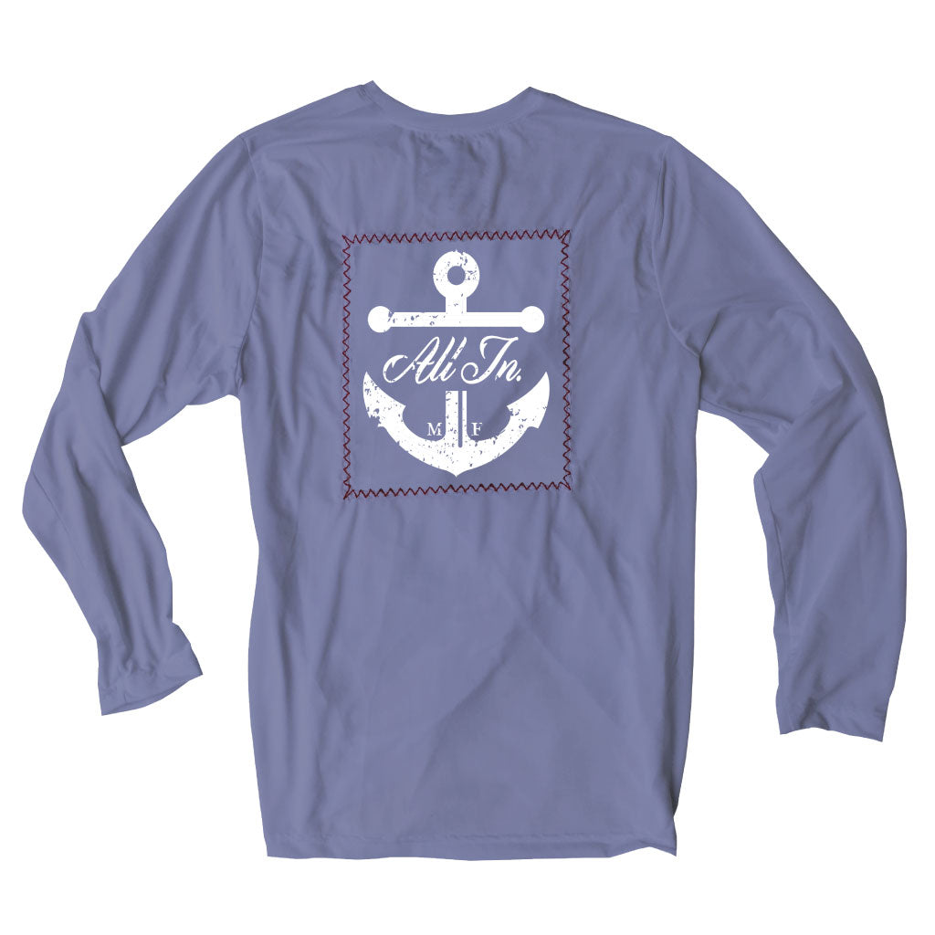 suntek long sleeve tee - blue slate s