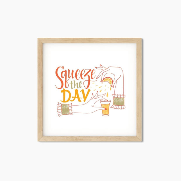 Squeeze The Day Framed Wall Art Poster | Cocktail Print for Home Bar –  Twist & Tumbler