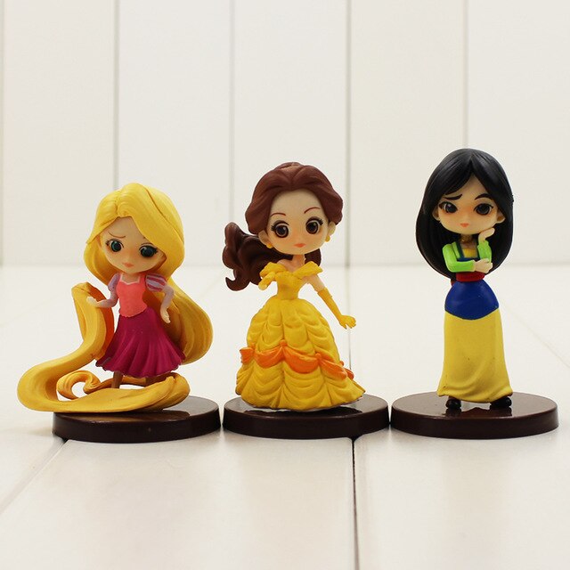 3pcs Lot Q Posket Figure Toy Princess Ariel Snow White Cinderella Rapu Supply Epic