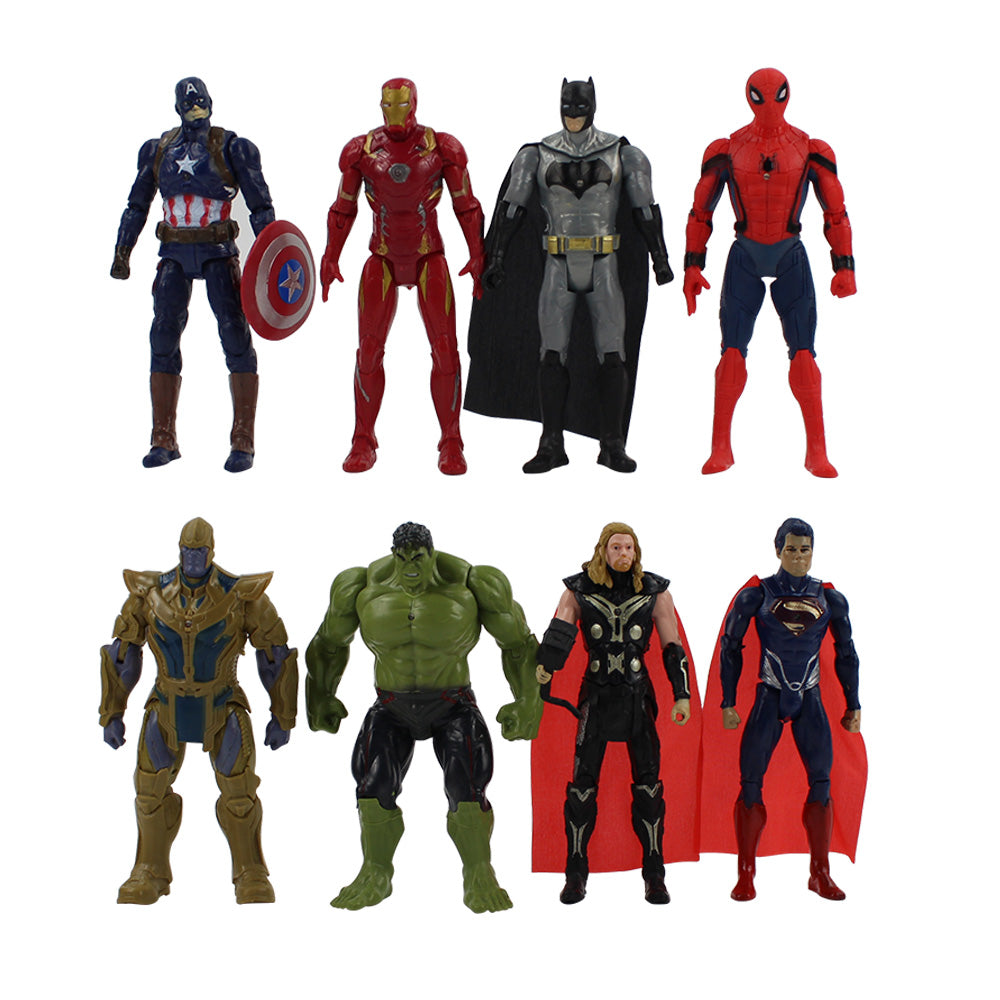 8pcs/lot 18cm Super Heroes Action Figure Batman Hulk Thor Superman Spi -  Supply Epic