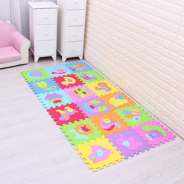 18pcs Cartoon Animal Pattern Carpet Eva Foam Puzzle Mats Kids