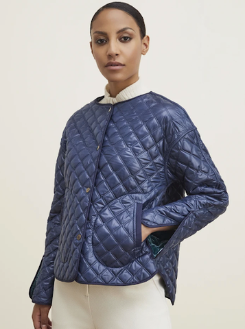 Reversible Quilted Jacket With Removable Collar by Nemozena