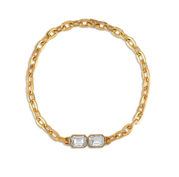 Bosphorus Chain Necklace with Crystals in Gold – Maison Orient