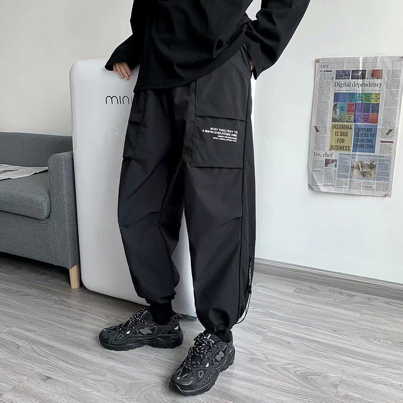 Black Cargo Pants Men‘s Harem Trousers – SMC Merchandise