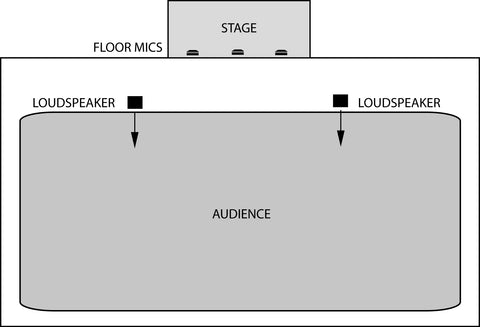 Suggested speaker placement in a wide auditorium