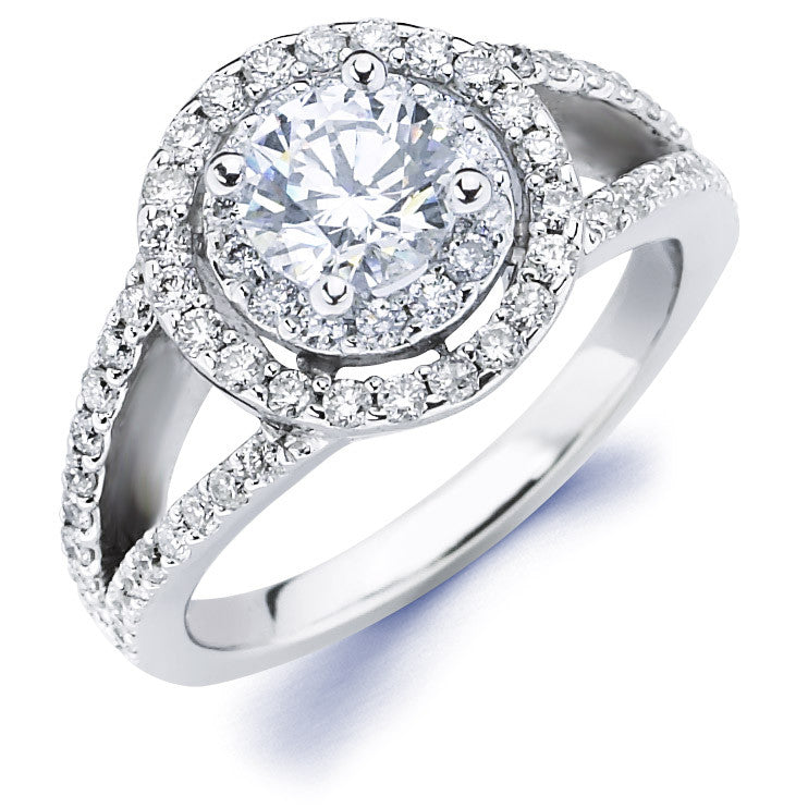 Gabi - Double Halo Split Shank Round Engagement Ring | Luxe Wholesale  Diamonds