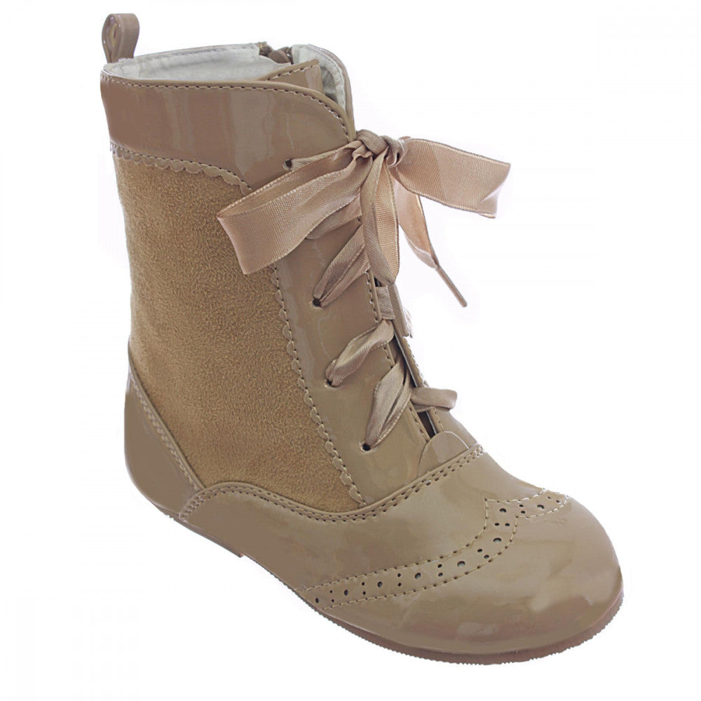 camel lace up boots