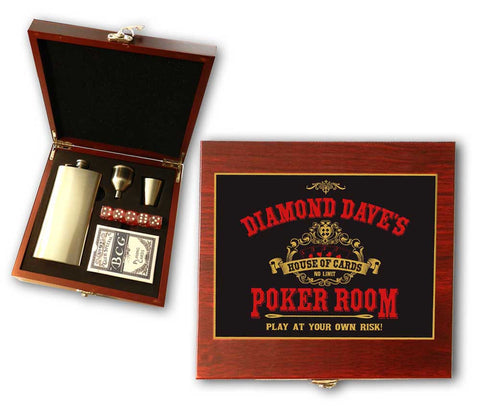 Personalized Flask, Card & Dice Set