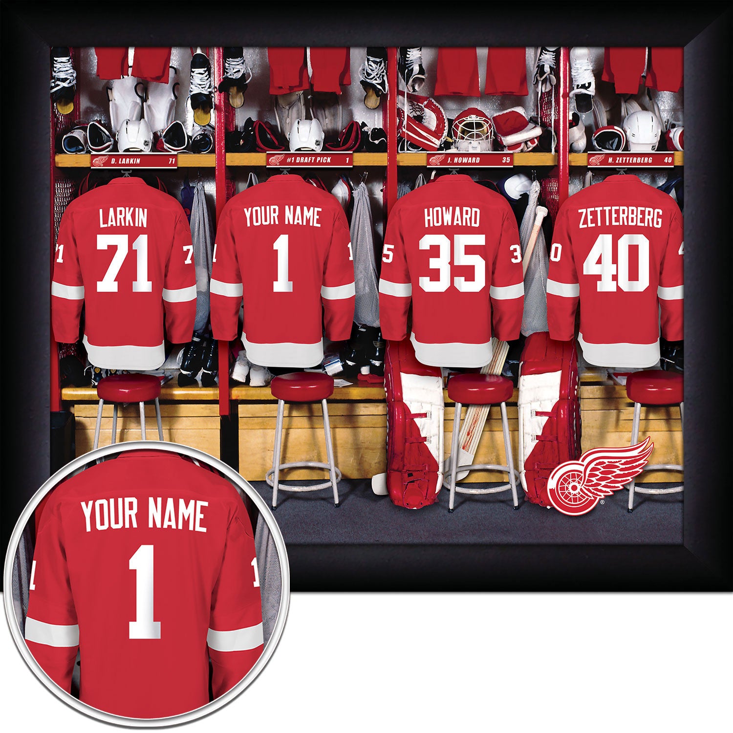 personalized red wings jersey