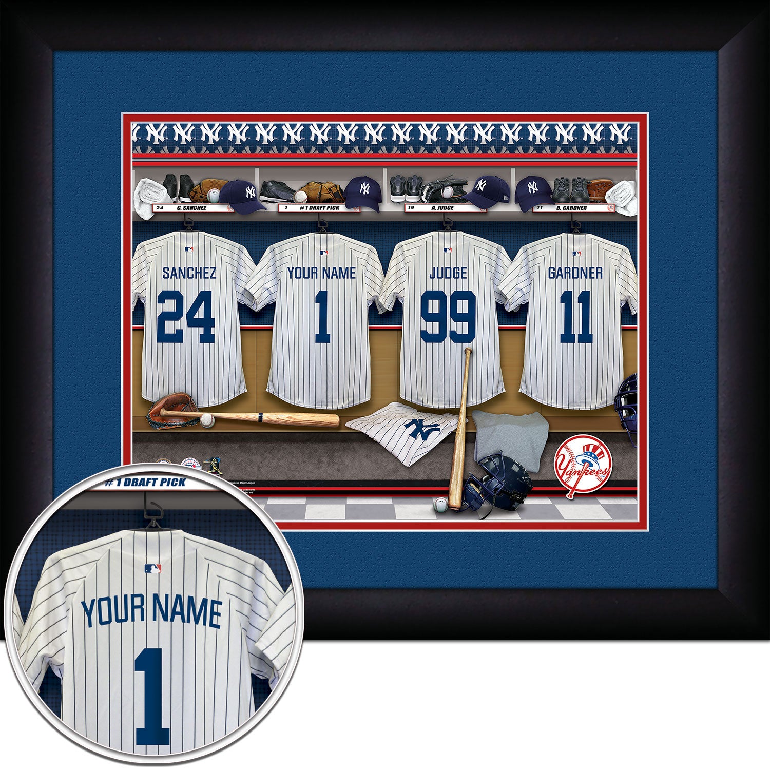 Personalized New York Yankees Mlb Locker Room Sign Groomstand