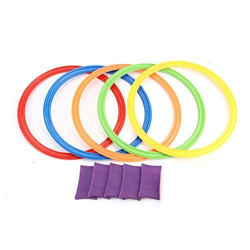 Classic Jumping Rings Game, Good Flexibility 5Pcs Hopscotch Rings Game Set, for Outdoor Use Indoor Use Boys Play Girls Play