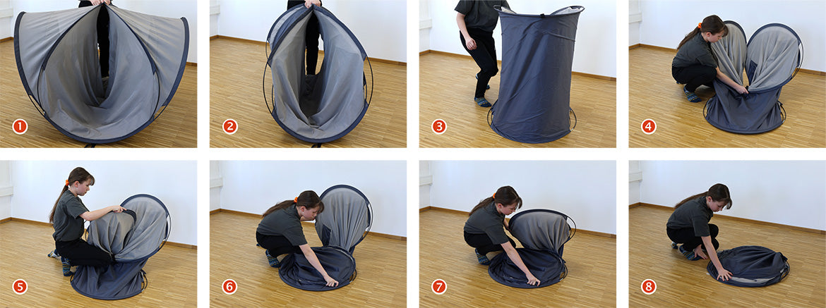 YSHIELD® BST1 SAFECAVE EMF Shielding popup tent folding process