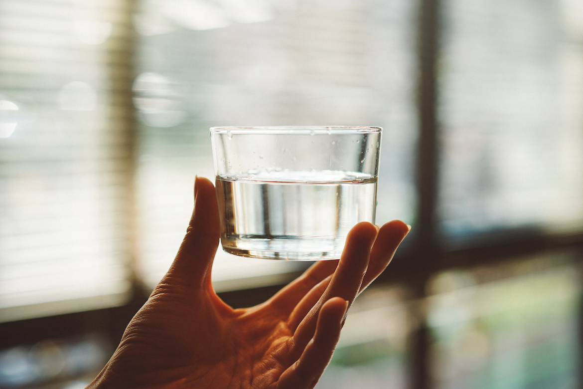 A filtered glass of water