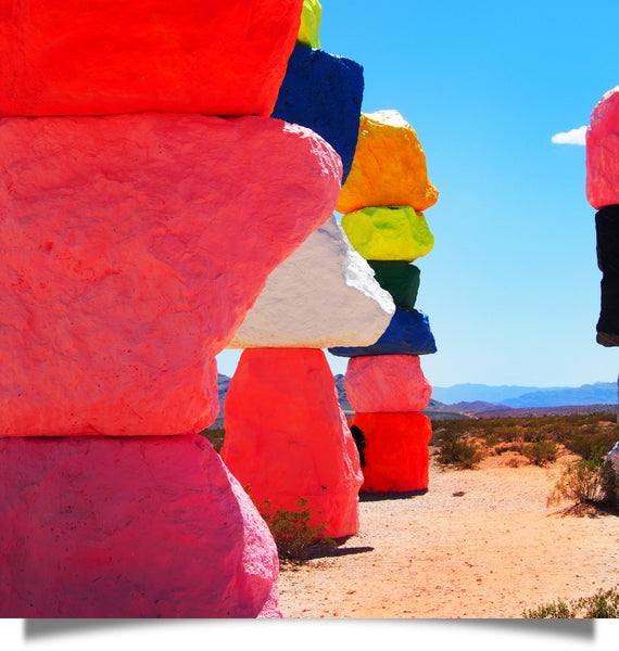 Swiss artist Ugo Rondinone’s Seven Magic Mountains