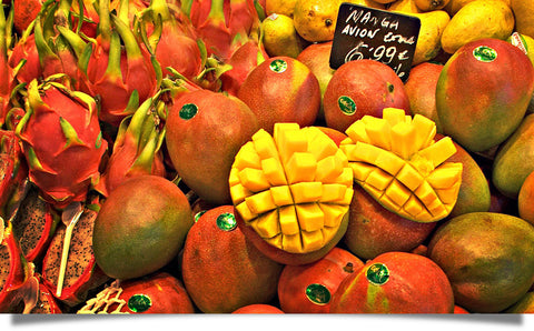 Colorful mangos give us mango seed butter for skin care