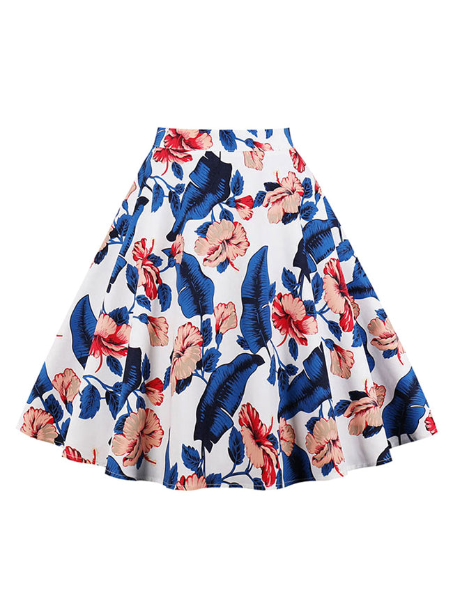 Knee Length Pleated Flare Floral A Line Full Circle Vintage Skirts –  killreal fashion