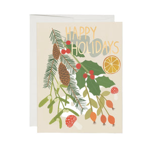 Holiday Card:  Green Happy Holidays - Simply Zero