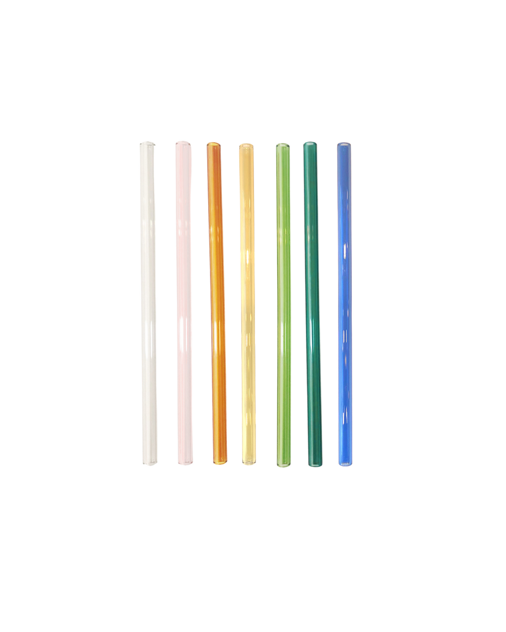 Waterdrop Glass Straws - Light Pink Clear - Cleaning Brush Included