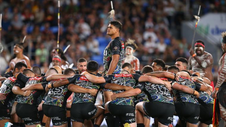 Indigenous Australian and Māori All-Stars lit up CBUS Super Stadium during the 2020 All-Star Game with their pregame Unity Dance.