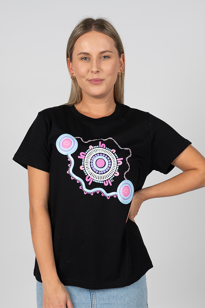 A Woman's Connection Black Cotton Crew Neck Women's T-Shirt