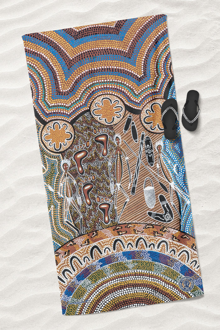 Walking Together Beach Towel