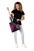 Aboriginal Art Australia-Community Unity Purple Fold-Up Reusable Shopping Bag-Yarn Marketplace