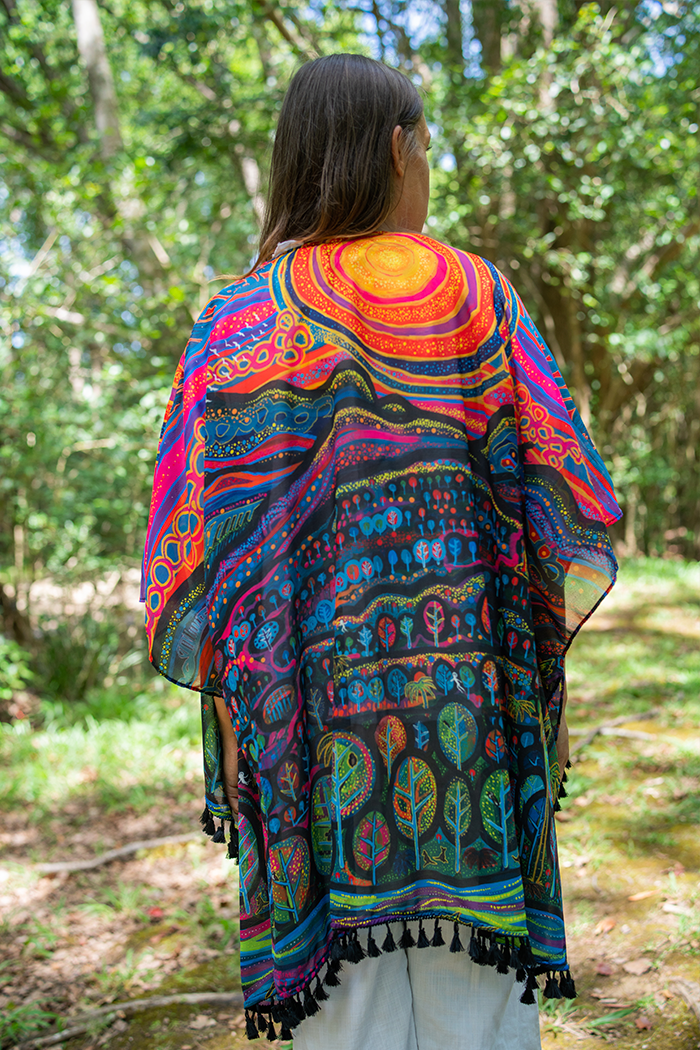 Currumbin Sunset Chiffon Shawl