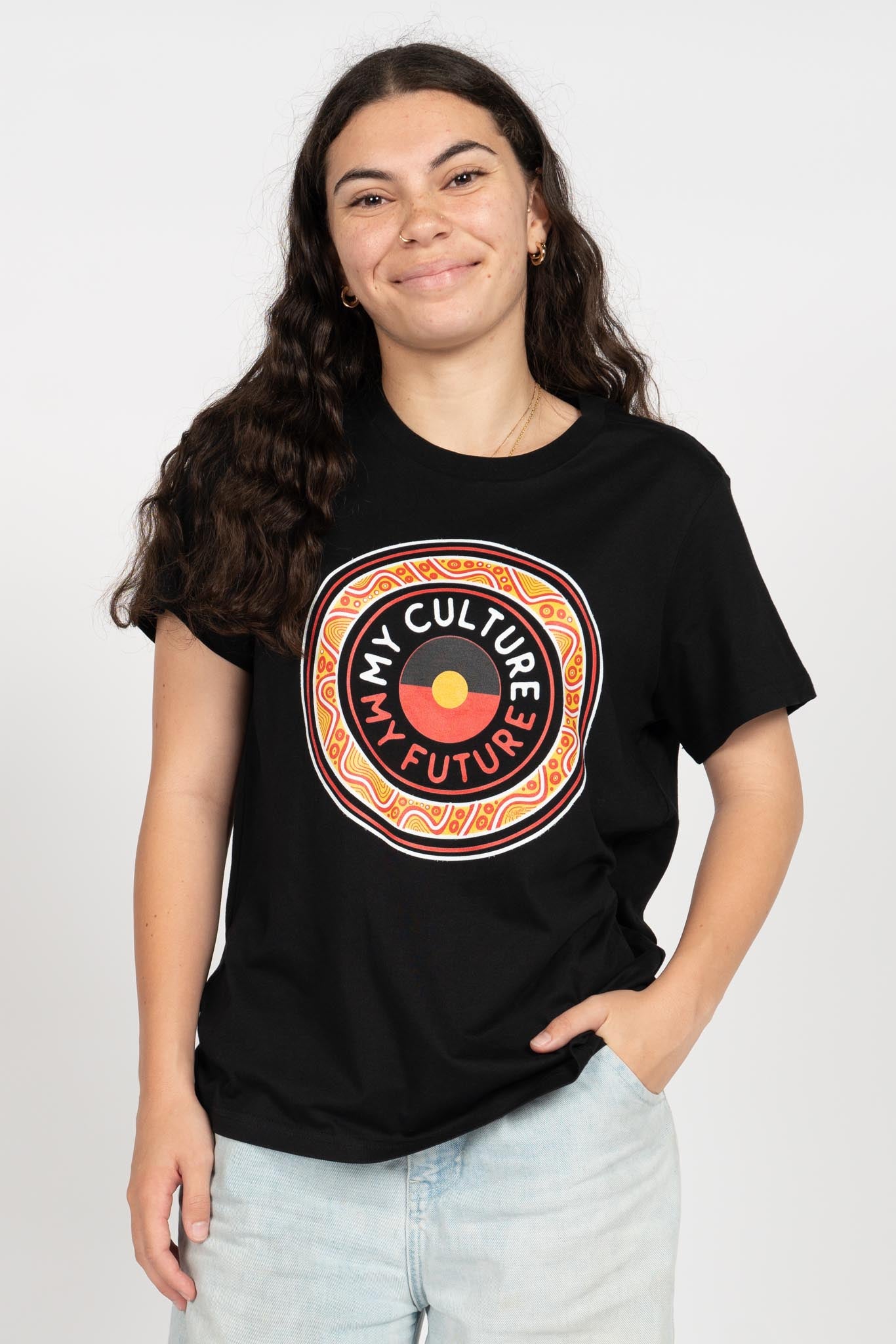 Our Bloodline Black Cotton Crew Neck Women's T-Shirt