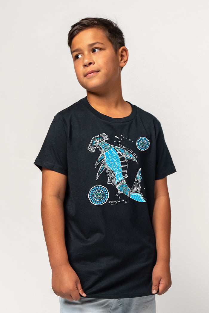 Hammerhead School Navy Cotton Crew Neck Kids T-Shirt