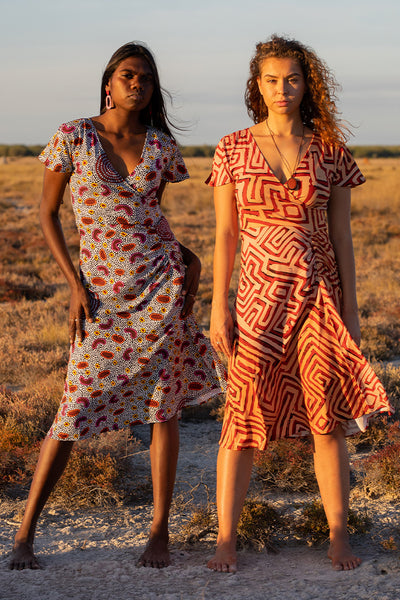 Aboriginal Art Midi Dresses Womens Clothes SALE