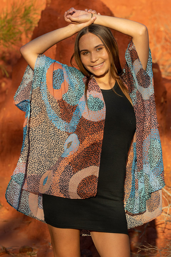 Aboriginal Art Midi Dress Summer Formal Night - M.J