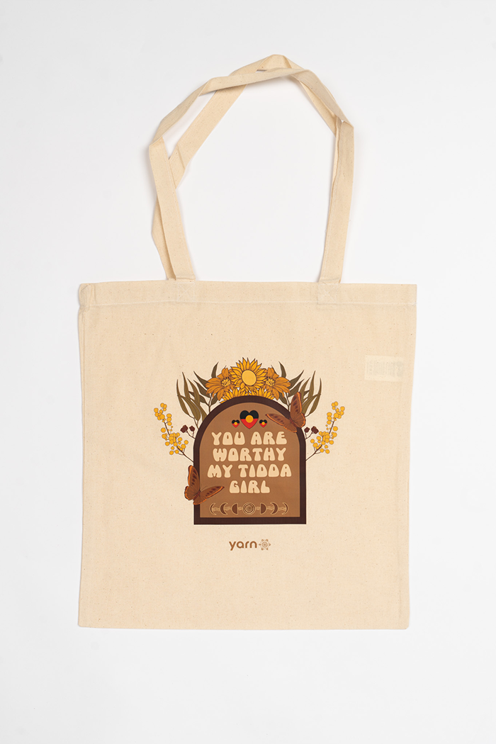 You Are Worthy My Tidda Long Handle Natural Cotton Tote Bag