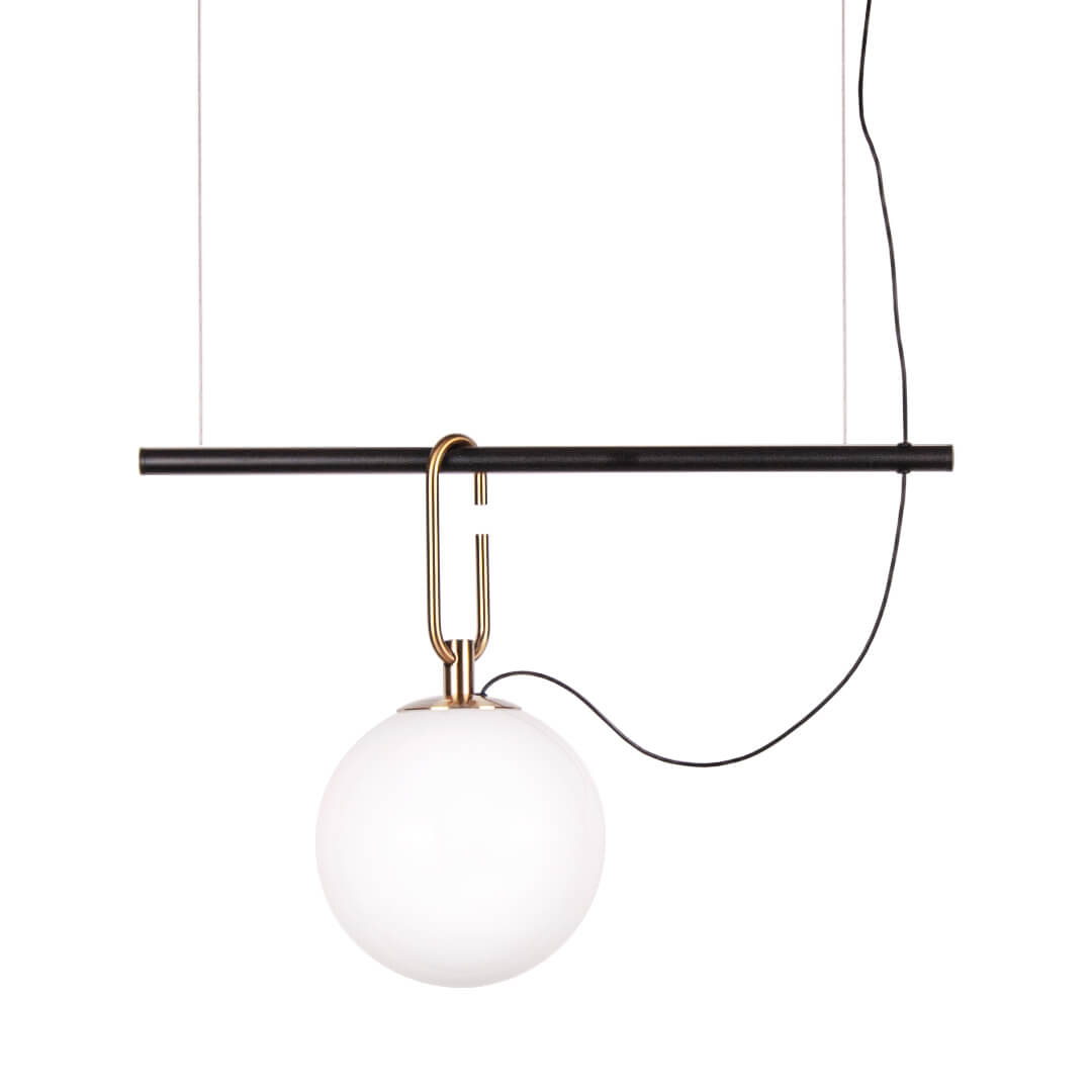 Lampa suspendata chic RHEA S1L cu glob alb 1xE27